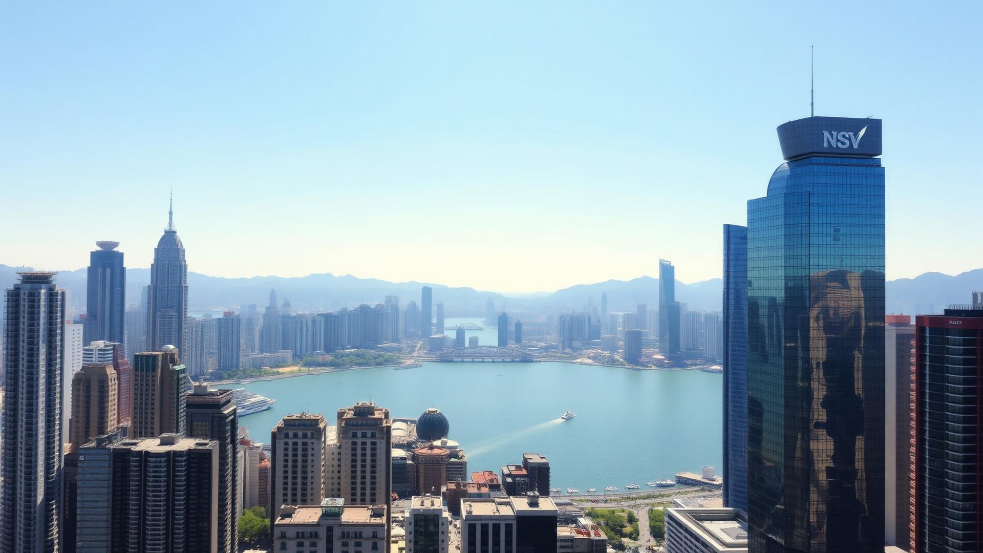 香港維港日景商業區